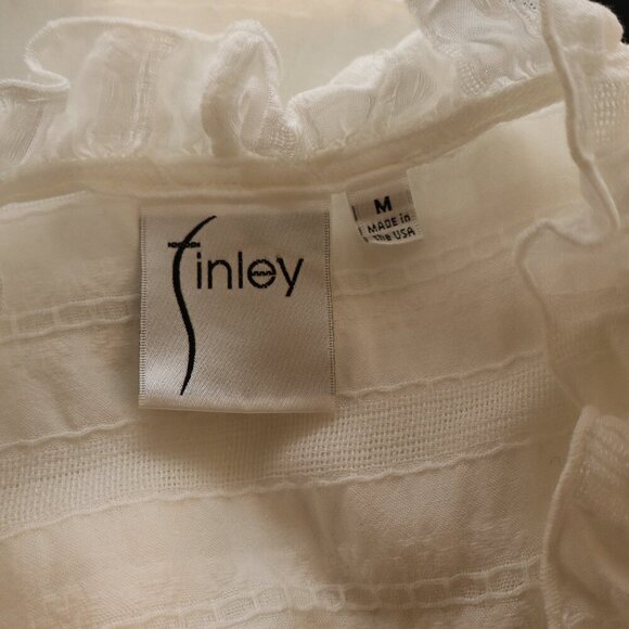 Finley Womens Kat White Cotton Ruffle Tiered Sleeveless Midi Dress Size Med EUC - Picture 3 of 6